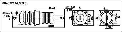 Изоляторы проходного типа ИПУ-10/630-7,5 УХЛ1